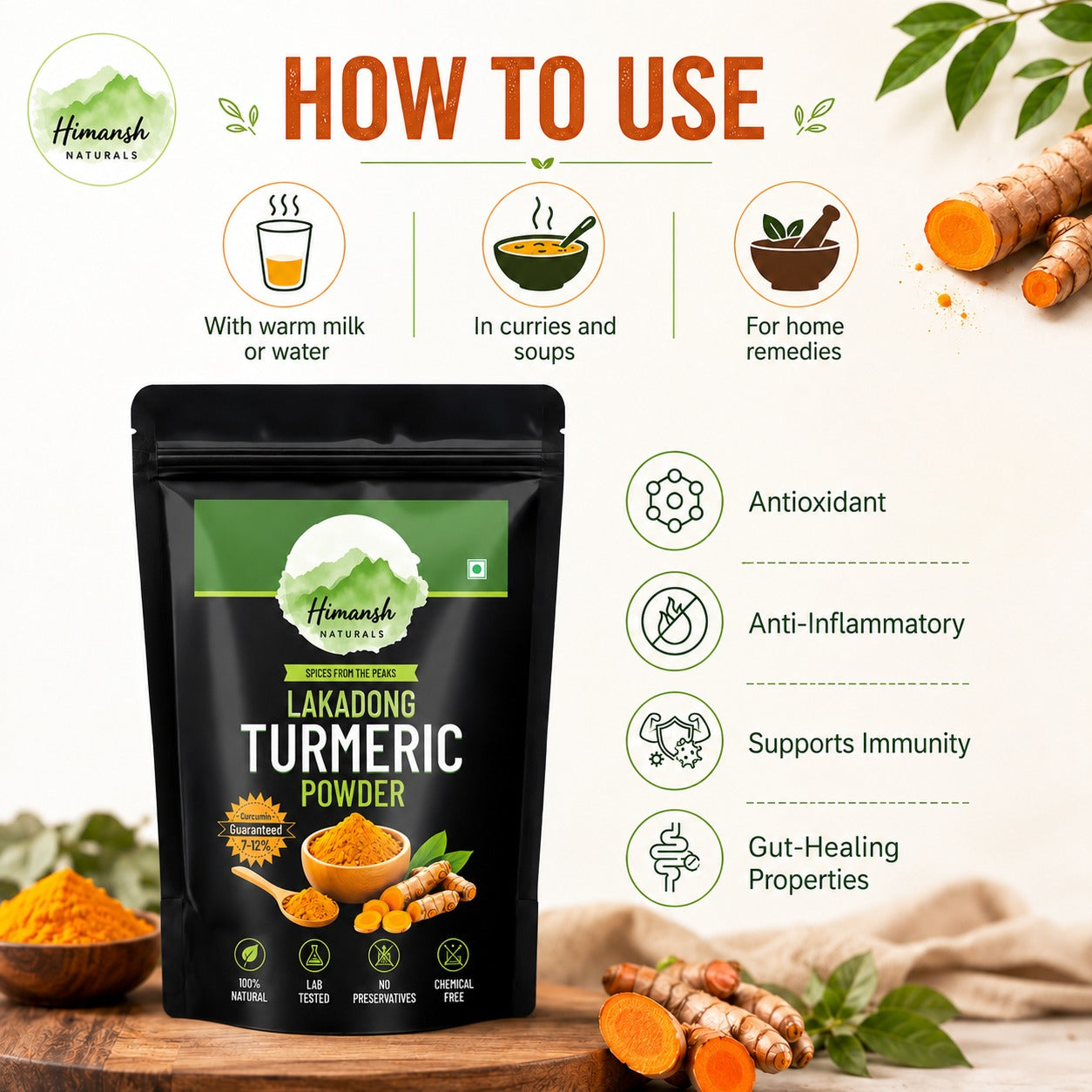 Lakadong Turmeric Powder High Curcumin 150 gram | Premium Lakadong Turmeric