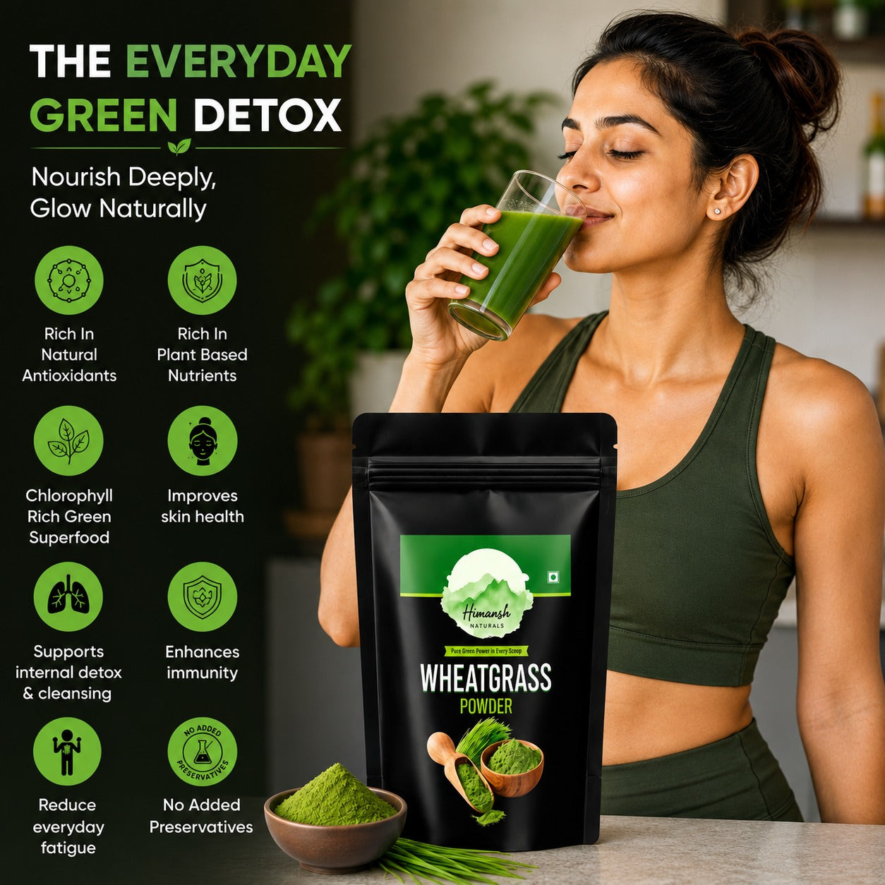 Premium Wheatgrass Powder 100G | Green Superfood